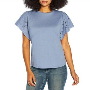 NWT GAP Feminine Eyelet Sleeve Top Size Large